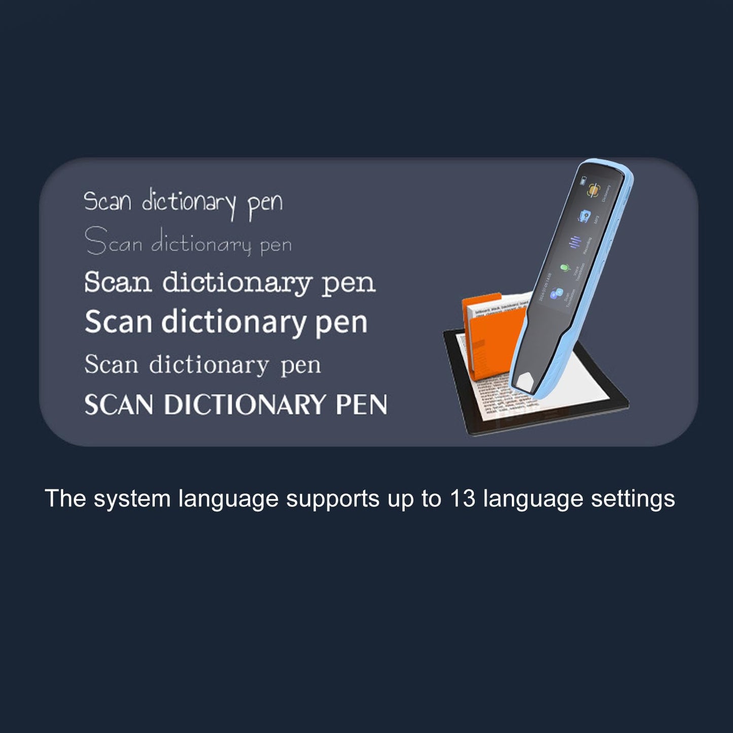 Smart Language Translator Pen, Offline Scanning 112 Languages Rechargeable Scan Reader Pen, Real Time Translation, Ideal for Travel Business (Blue