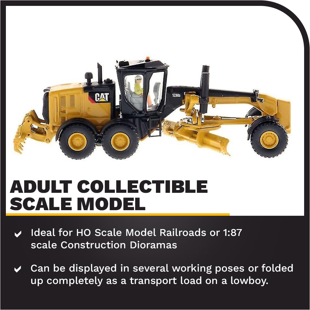 Caterpillar 85520 Diecast Model Motor Grader, 1:87 Yellow