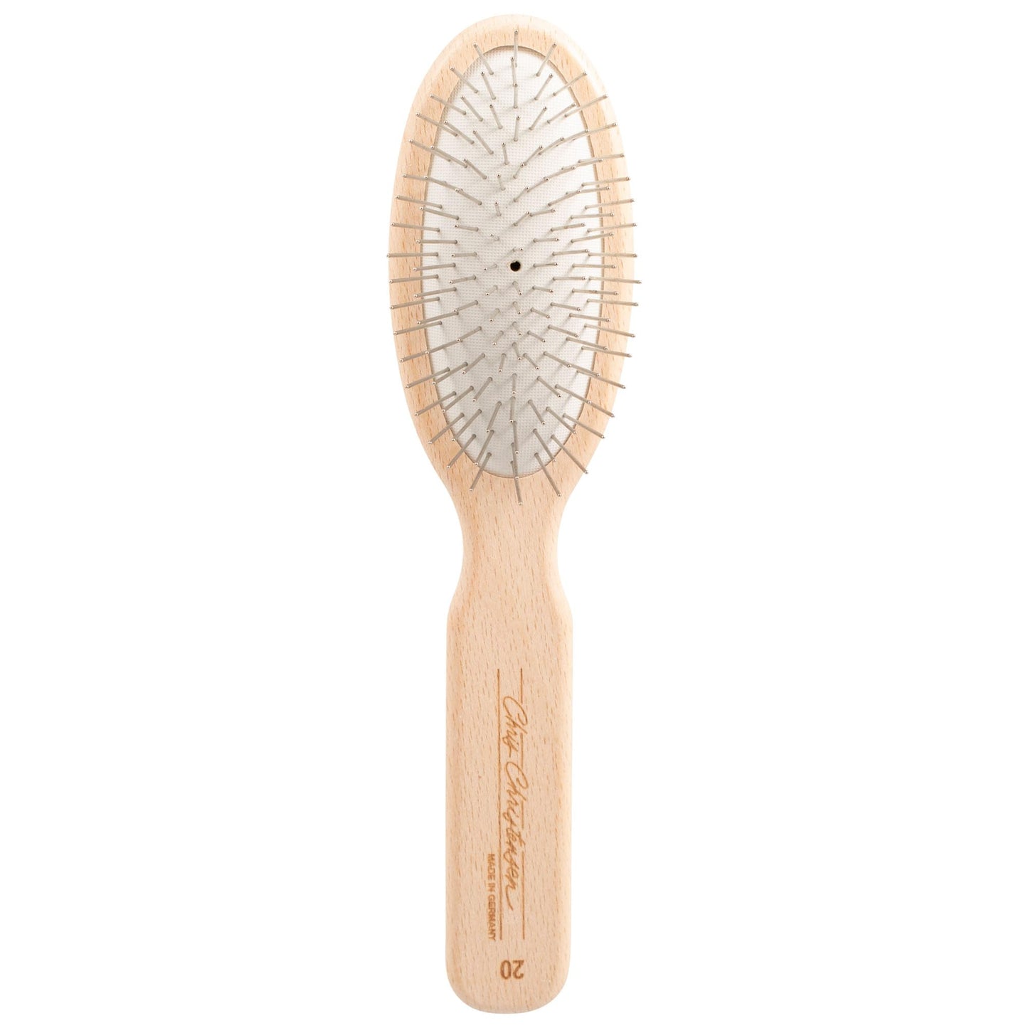 Chris Christensen 20 mm Oval Pin Dog Brush, Original Series, Groom Like a Professional, Stainless Steel Pins, Lightweight Beech Wood Body, Ground and Polished Tips
