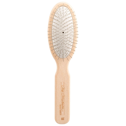 Chris Christensen 20 mm Oval Pin Dog Brush, Original Series, Groom Like a Professional, Stainless Steel Pins, Lightweight Beech Wood Body, Ground and Polished Tips