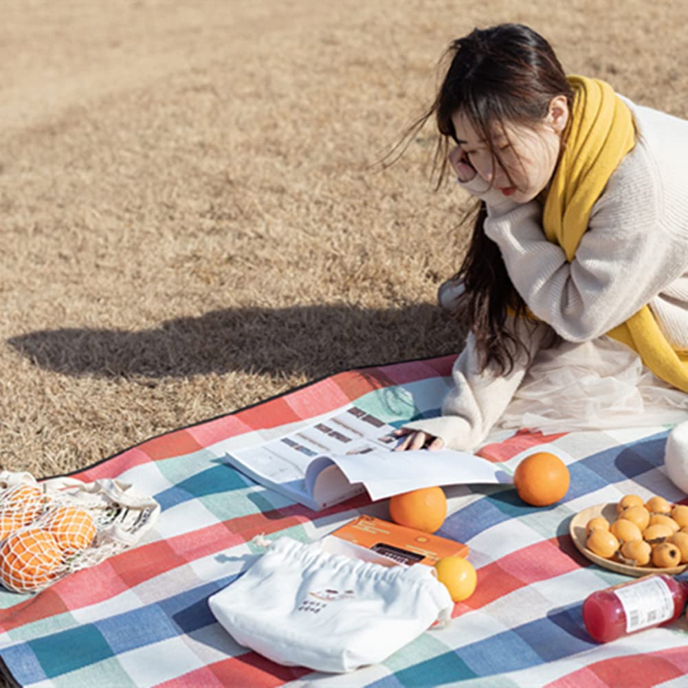 Picnic Blanket Extra large camping mat 78.7 in×78.7 in Three-layer thickening Waterproof and moisture-proof Suitable for family picnics, outdoor concerts, parks, travel（Comes a storage bag）