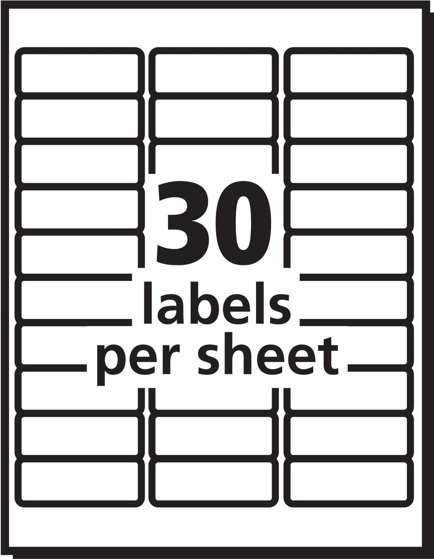 PRES-a-ply Laser Address Labels, 1 x 2.625 Inches, White, Box of 7500, 2 Packs (30606)