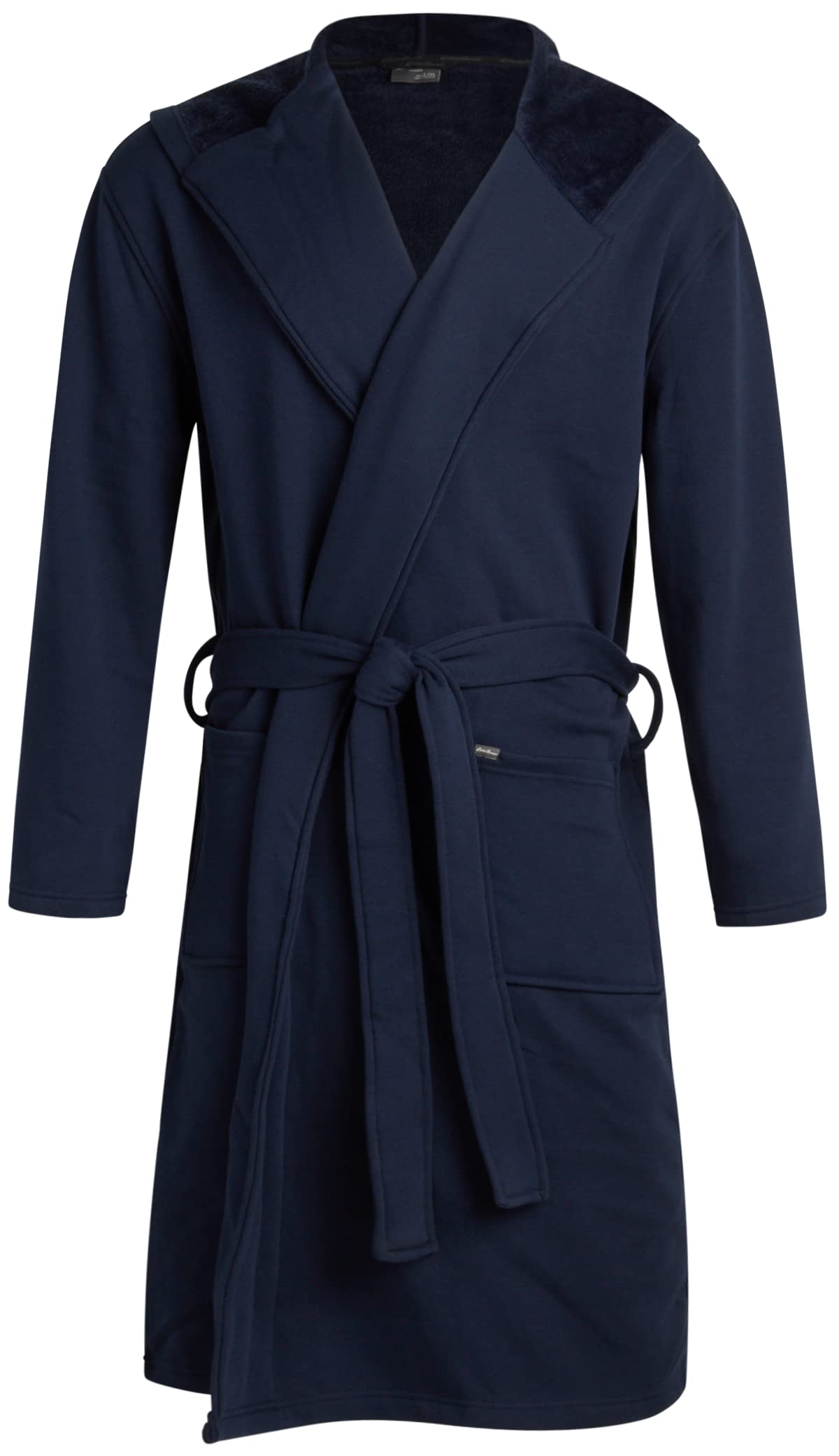 Eddie Bauer Men’s Bonded Fleece Robe, Navy, Medium