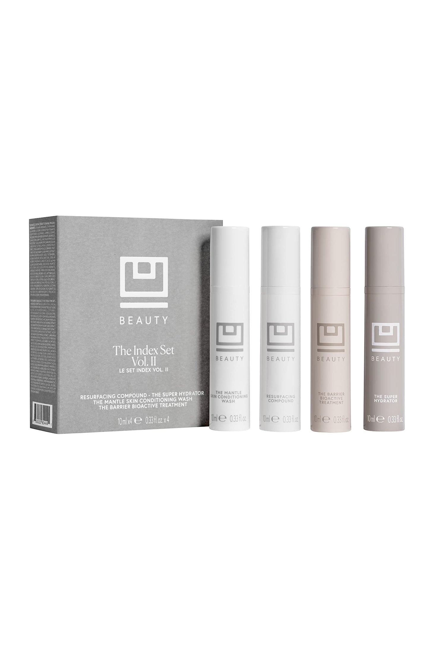 U Beauty Trial Index Set Volume 2 - Trial Size Skin Care Set with a Gentle Cleanser, Resurfacing Hyaluronic Acid Serum, Daily Face Hydrator, and Night Cream Moisturizer - 4-Piece Kit, 0.33 fl oz