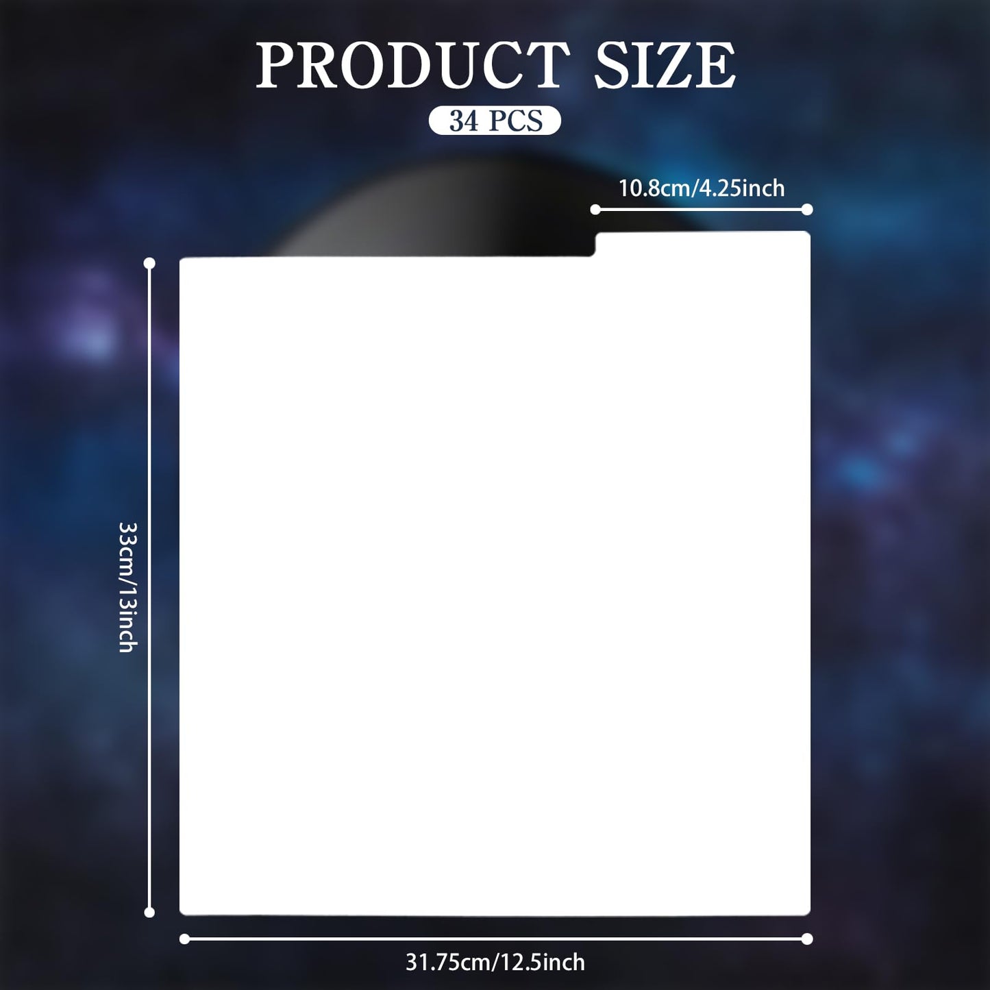 CONEHOY 34 Pcs Vinyl Record Dividers Bulk with Tabs 12.5 x 13 Inches White Plastic Album Accessories for Protection Organization DVD LP Vinyl Record