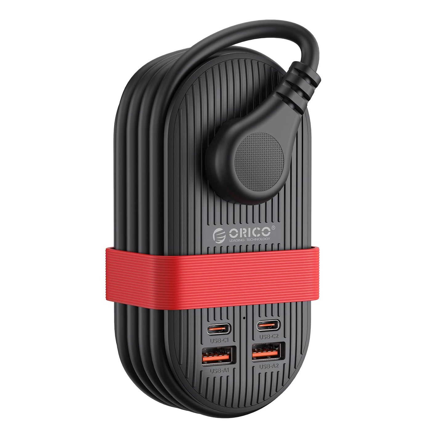 ORICO 22.5W Travel Power Strip, 7 in 1 Charging Station with 3AC, 2 USB-A, 2 USB-C, 4ft Thin Extension Cord, Flat Plug Fashion Essential for Travel/Home/Office/Library/Dorm - TK22