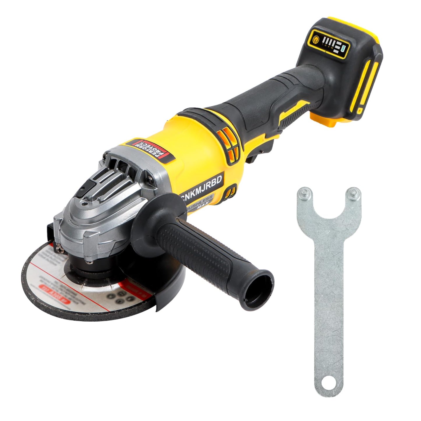 Cordless Angle Grinder, 4-1/2"-Inch Powerhouse. 9000RPM Brushless Motor. Compatible with Dewalt 20V Max Battery(No Battery). Comes with Pin Wrench. Perfect for Metal/Wood Polishing/Thin Steel Cutting