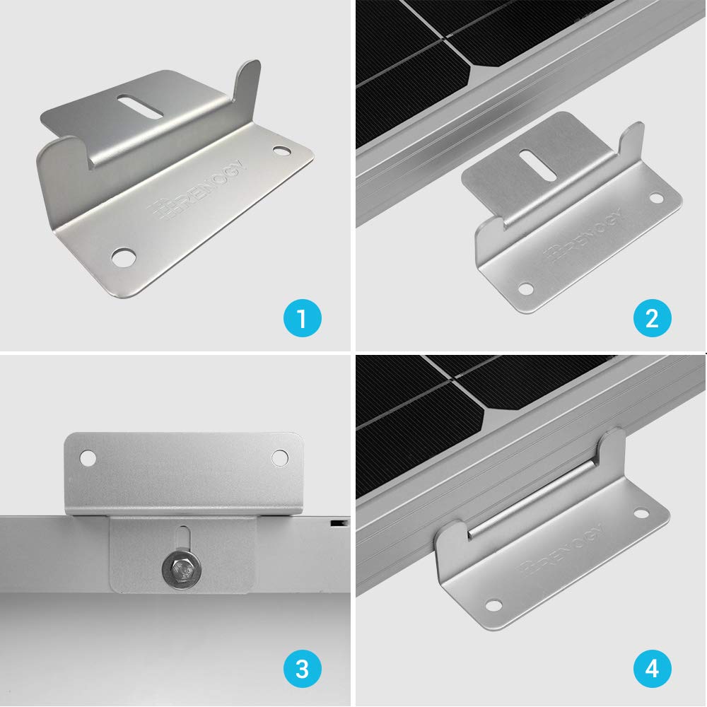 4 Sets of Renogy Solar Panel Mounting Z Bracket (Set of 4 Units) RV Boat Off Grid Roof