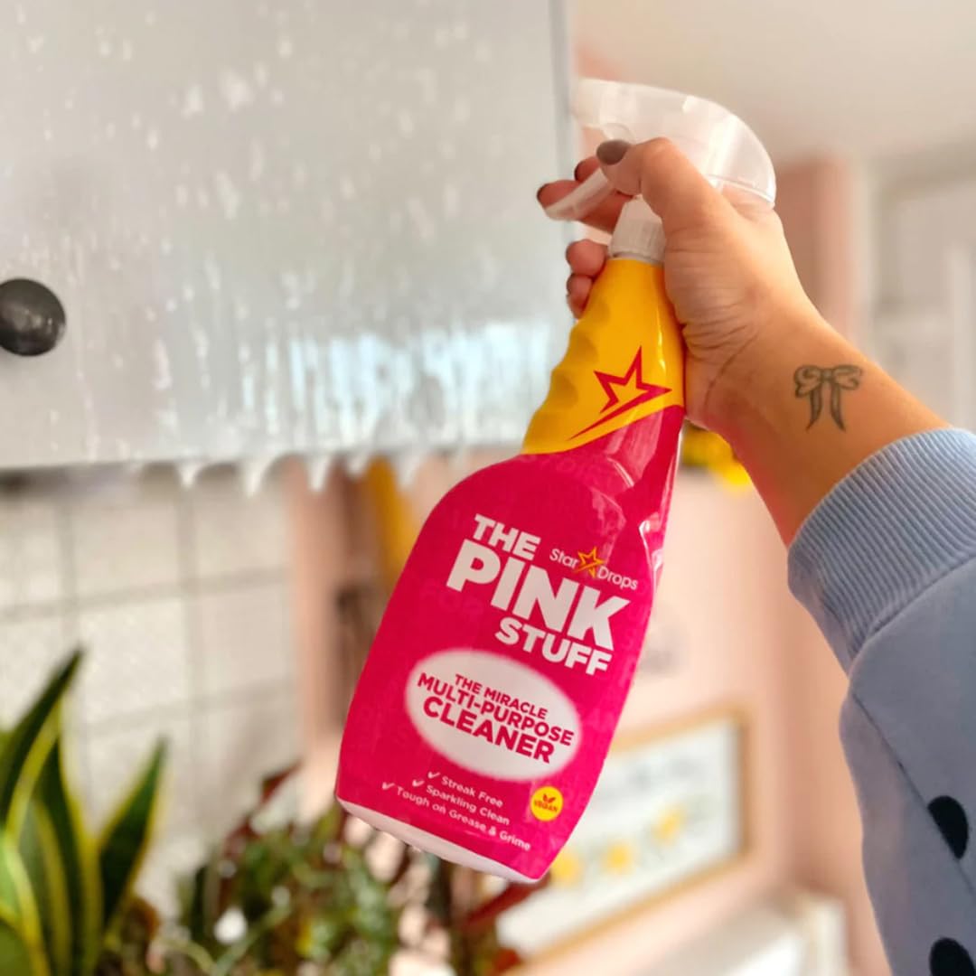 6-Pack BUNDLE | The Pink Stuff All Purpose Multi-Purpose Spray 750ml, Miracle Cleaning Paste 500g, Miracle Cream Cleaner 500ml, Comes With 3 Microfibre Cloths