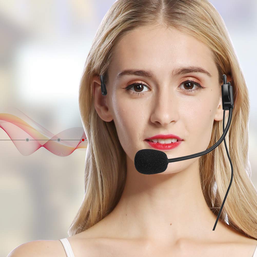 2PCS Head Wearing Electric Mic, Mini Microphone Voice Audio Condenser Mic with XLR 3pin TA3F Connector, Wearing Amplifying Microphone