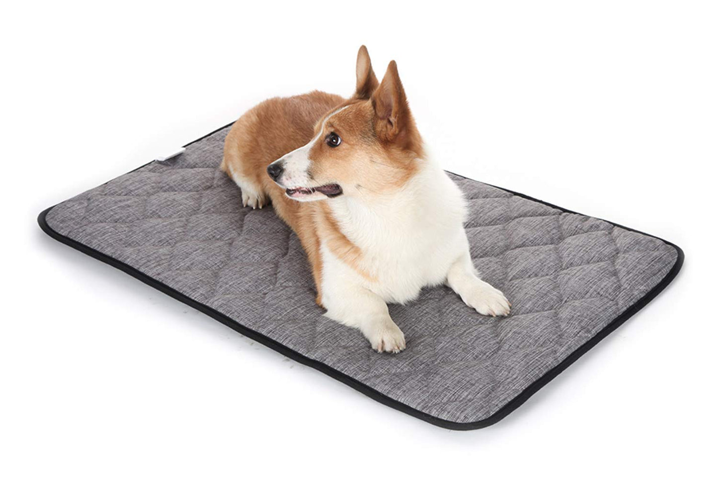 QIAOQI Dog Bed Crate Mat 48" Grey Kennel Pad | Washable Orthopedic Pillow Pet Beds Dense Cushion Padding Bolster