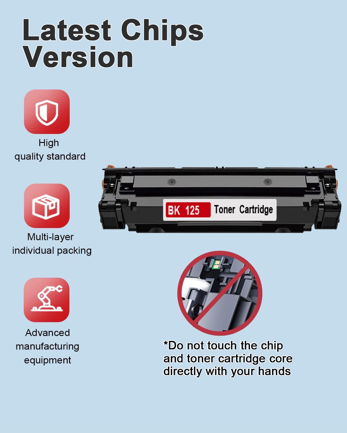 125 High-Yield Black Toner Cartridge 2-Pack Replacement for Canon 125 Toner Cartridge for ImageCLASS LBP6030w LBP6000 MF3010 Printer