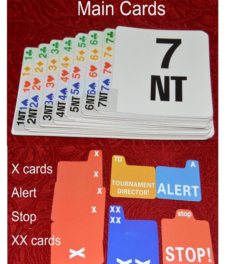 4 Set Bridge Partner Device Bidding Boxes with Paper Bridge Playing Cards Official in Tournment Texas Holdem- Dark Blue