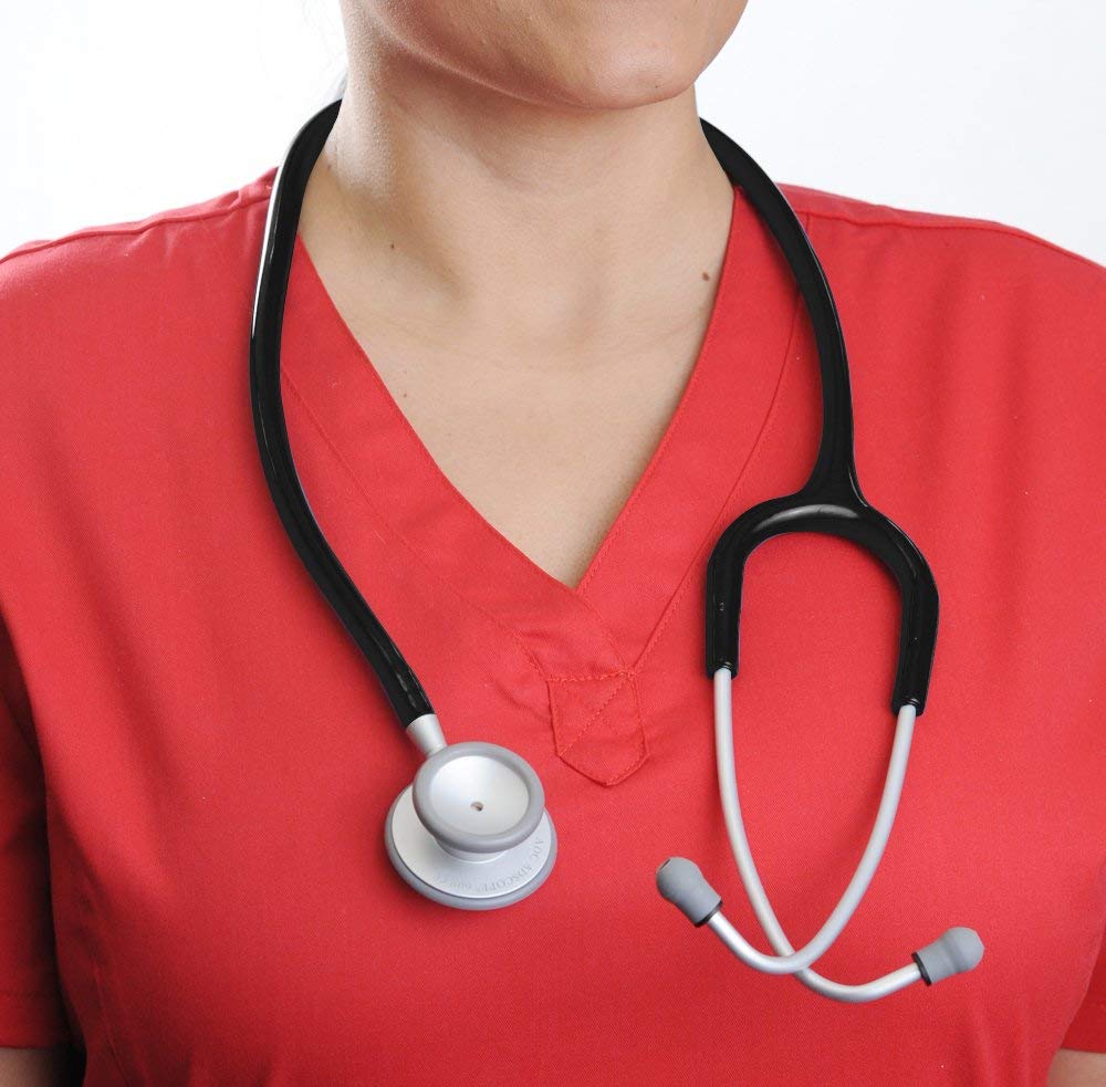 ADC Adscope Lite 619 Ultra Lightweight Clinician Stethoscope with Tuneable AFD Technology, 31 inch Length, Black