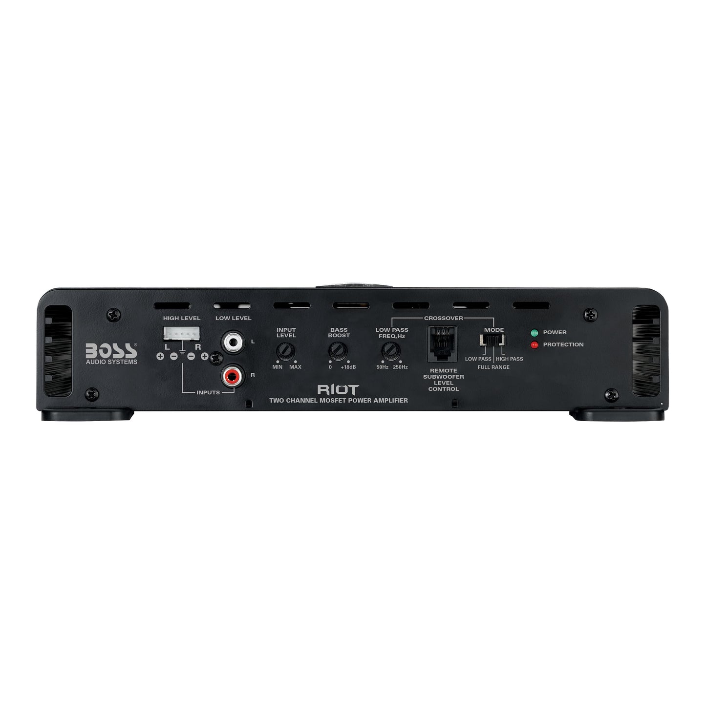 BOSS Audio R4002 Riot 800-Watt Full Range, Class A/B 2 to 8 Ohm Stable 2 Channel Amplifier, Black