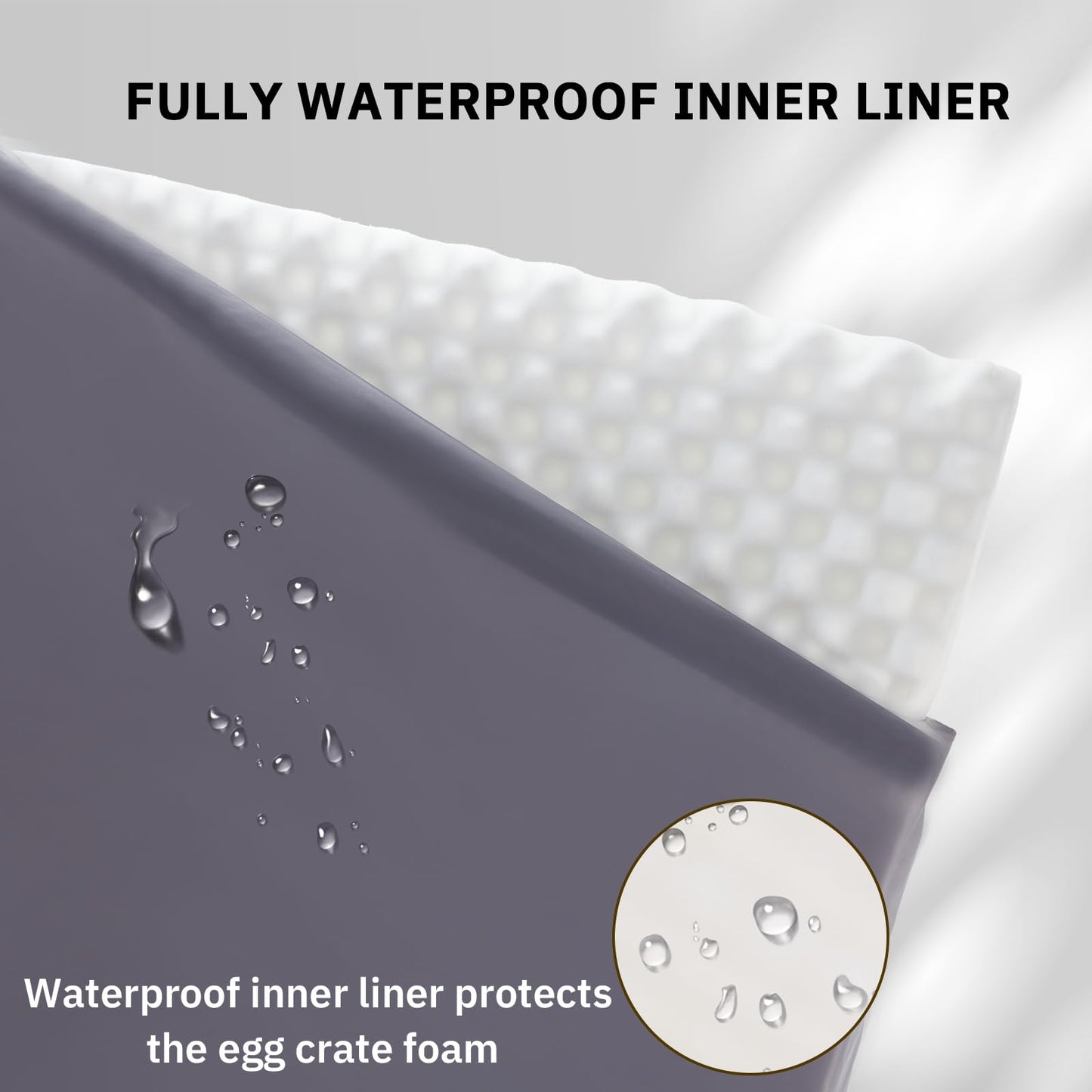 Bedfolks Orthopedic Dog Bed for Medium Dogs - Egg Foam Dog Crate Bed with Removable Waterproof Cover, Pet Bed Mat Suitable for Dogs and Pets Up to 35 lbs (30 x 20 x 3 inches, Grey)