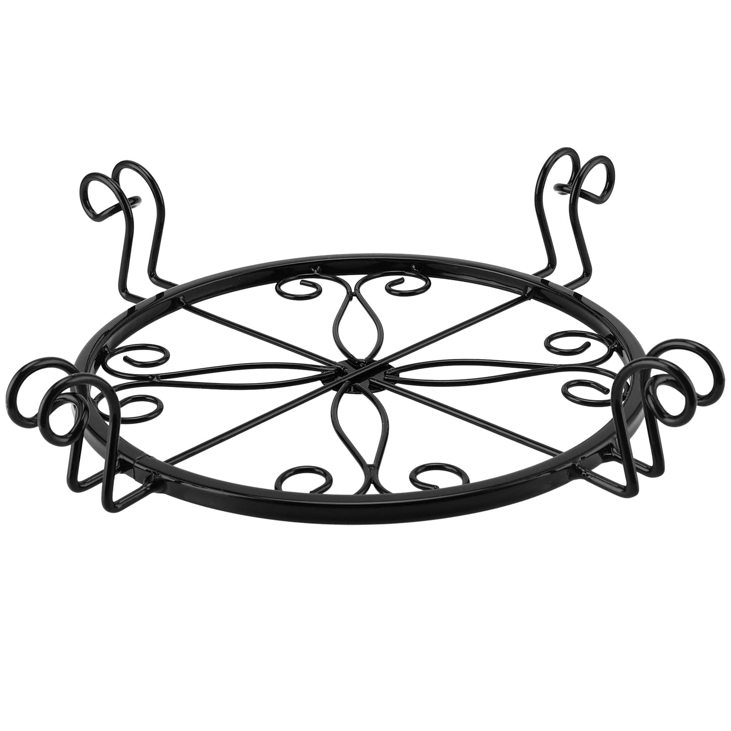 KEILEOHO 6 PCS 9 Inch Metal Plant Stand, Rustproof Iron Heavy Duty Flower Pot Stand Holder Round Plant Shelf Holder Rack for Indoor Outdoor Plants, Garden, Patio Home Decor, Black