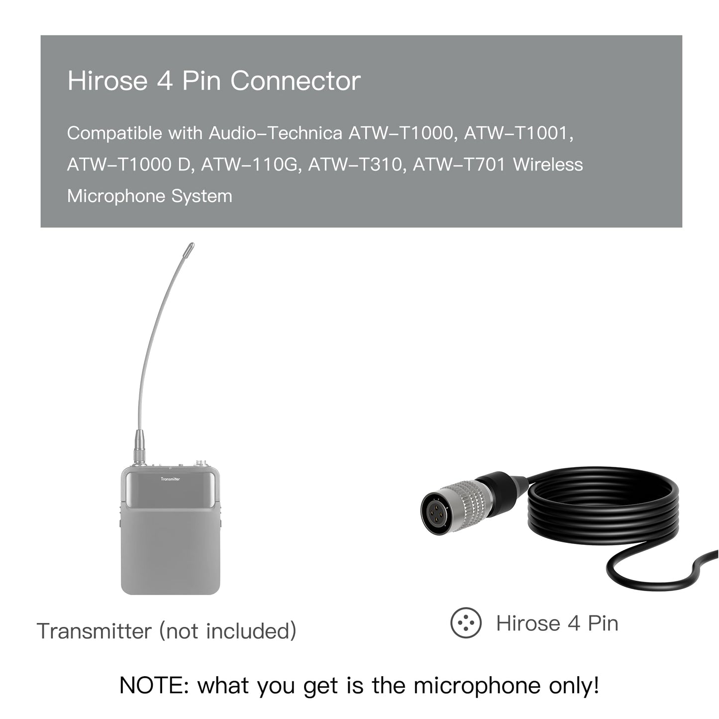 J K MIC-J 044 Lapel Microphone Lavalier Microphone Compatible with Audio Technica Bodypack Transmitter