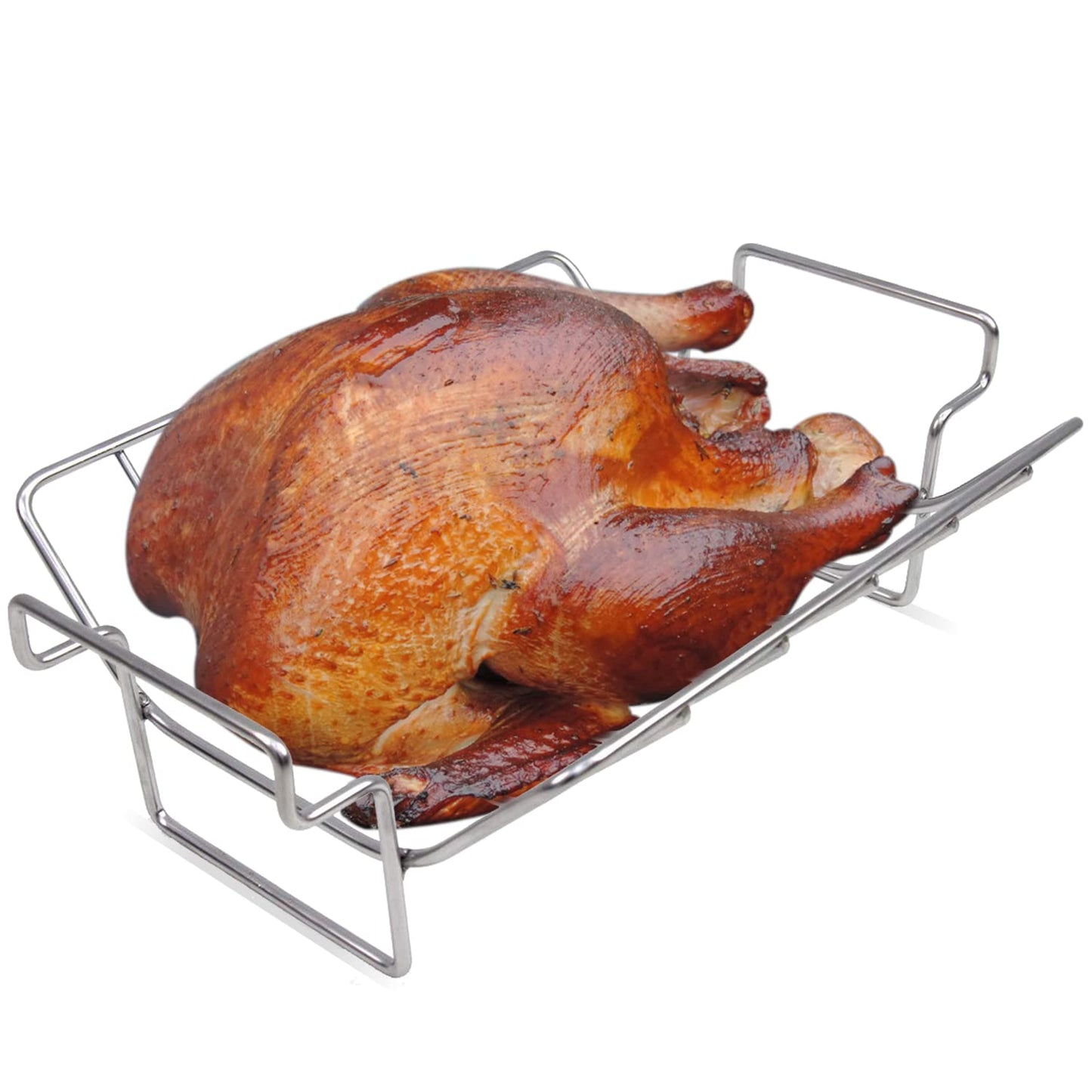 Turkey Roasting Rack for Big Green egg,Rib Rack Big Green Egg Accessories,Smoking and Grilling Roast Rack Dual-Purpose for Large and XLarge Big Green Egg,Kamado Joe,Big Joe grill,100% Stainless Steel