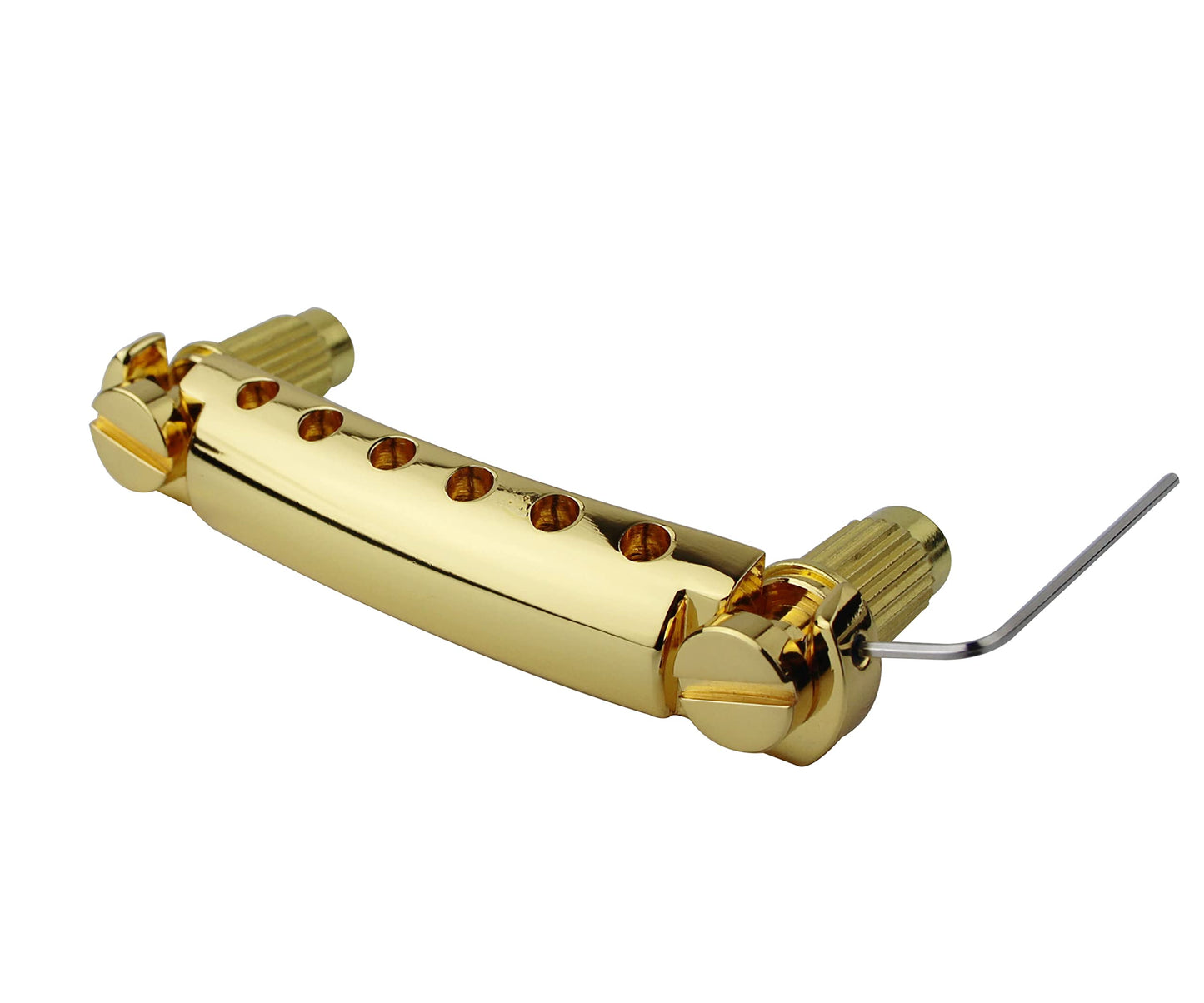 Guyker Guitar Tune-O-Matic Bridge and Stop Bar Tailpiece Combo Replacement Compatible with LP SG EPI 6 String Electric Guitar(GS001 + GM005, gold)