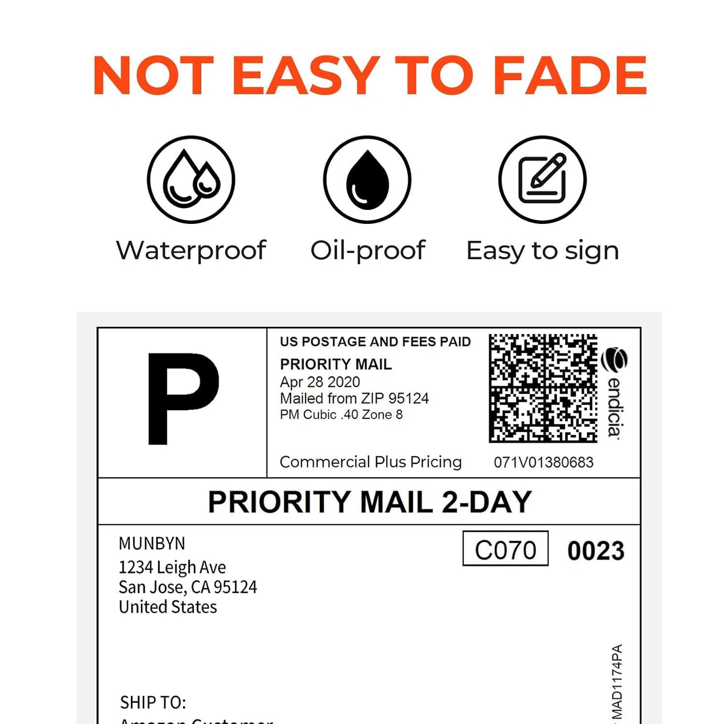 MUNBYN 4x6 Direct Thermal Roll Shipping Labels 1000 Pics for Address Mailing Postage USPS UPS FedEx Amazon Canada Post Shipping Labels, Commercial Grade 1000 Labels/2 Rolls
