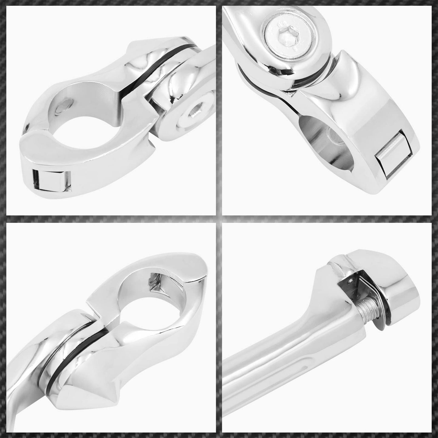 HCmotorku Motorcycle 32mm 1.25'' Long Angle Highway Pegs Mount Kit Fits For Harley Touring Road King Street Glide Electra Softail Dyna Sportster XL 883 1-1/4'' Engine Guards Chrome,HCUSPE013202