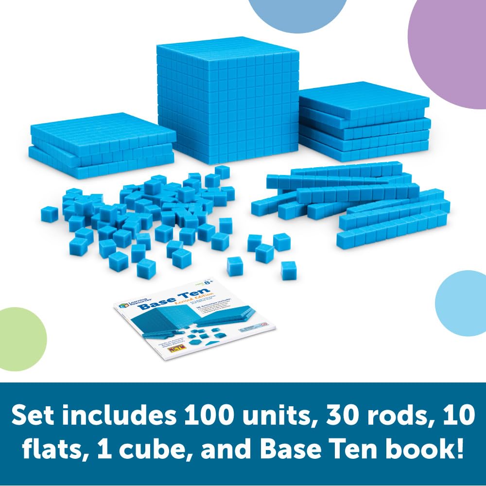 Learning Resources LER0930 Plastic Base Ten Starter Kit, Multicolor, LER0930