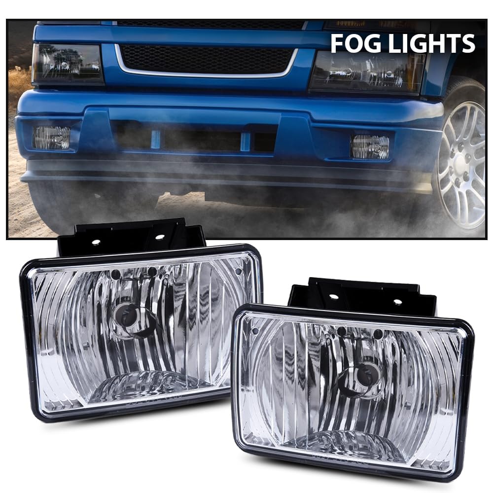 PIT66 Front Bumper Fog Lights Compatible with 2003-2006 Chevy Silverado 1500 2500 3500/2007 Classic /2002-2006 Avalanche Without Body Cladding Replace Driving Lamps Assembly