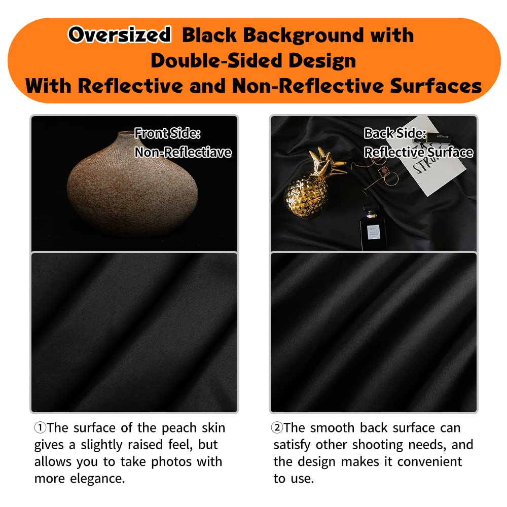 10 x 20 ft Black Backdrop Curtain, High Density Polyester Fabric Pure Black Photo Backdrop for Photoshoot, Back Drop Cloth Background for Photography, Video Recording, Television (Backdrop only)