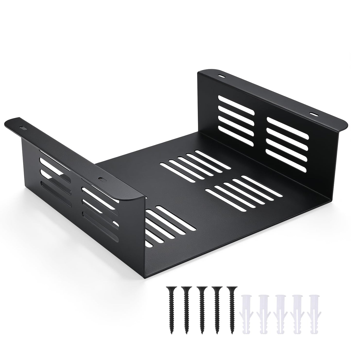 Patioer Under Desk Computer Mount for Small Form Factor SFF Computers Laptop and PCs, Compatible with PlayStation 4 PS4 Pro PS4 Slim (12" W x 4" H x 11" D)
