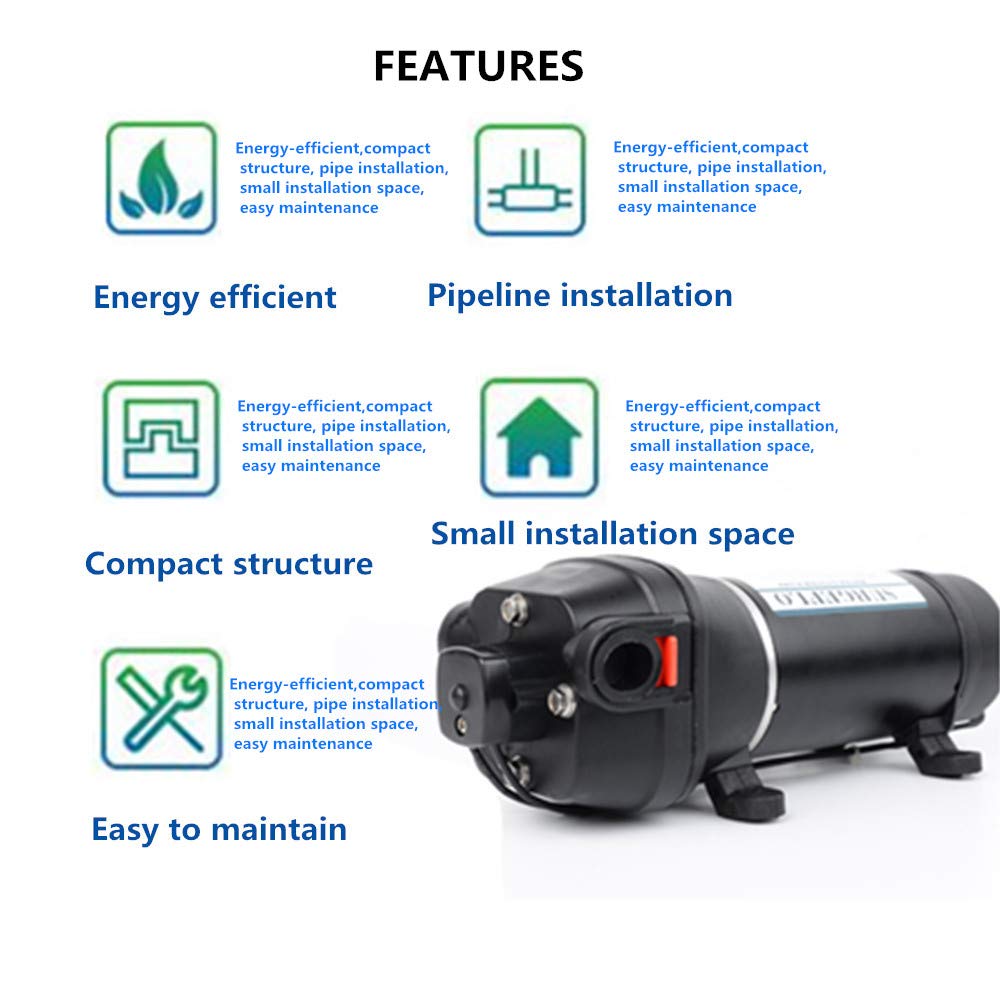 MAXECO-AC110V Self Priming Water Pressure Diaphragm Pump 40PSI 4.5GPM 17L/min,Soft & Noiseless Booster Pump Sprayer for Home/Misting/Caravan/RV/Boat/Marine (Ship from Canada,Tax Included