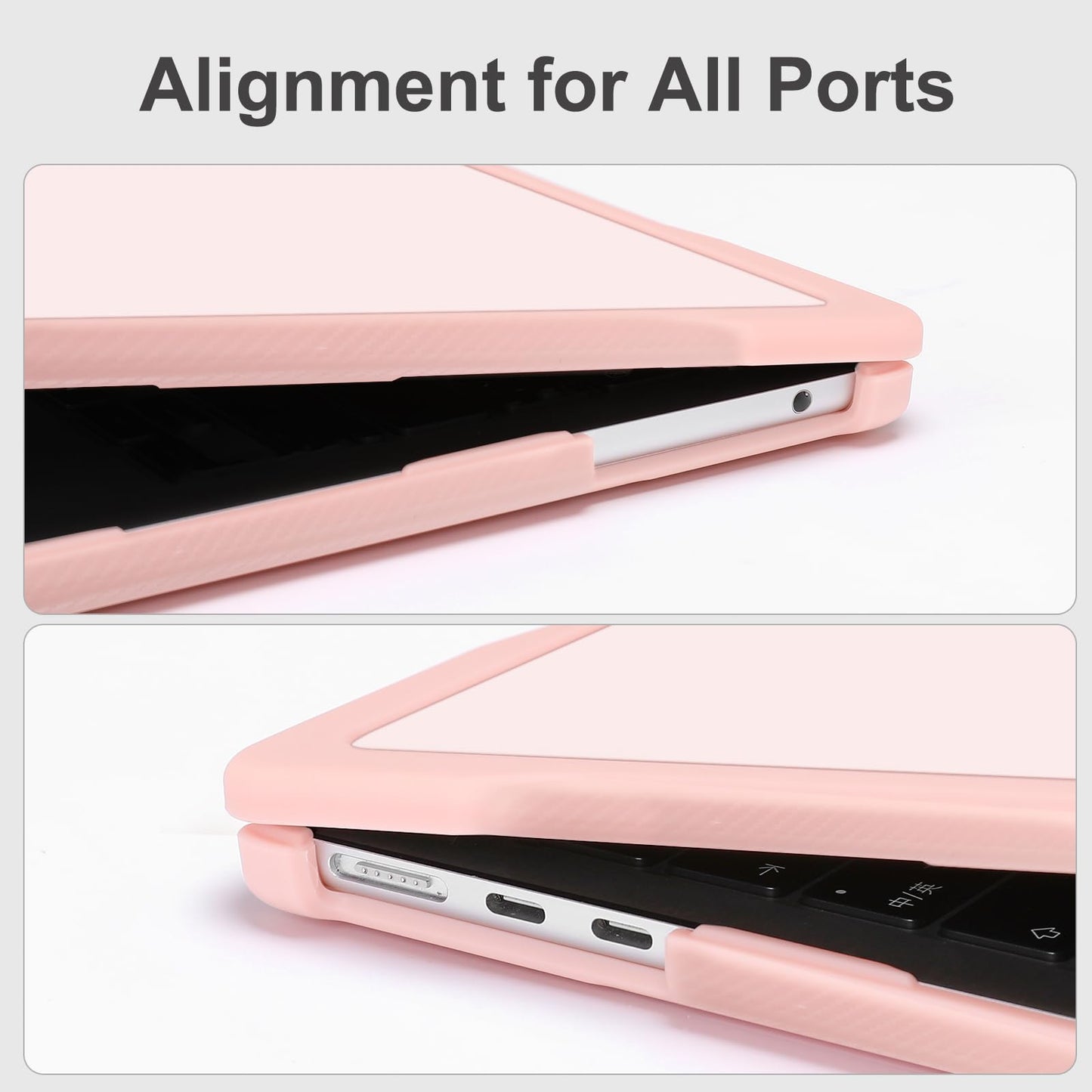 MOSISO Compatible with MacBook Air 13 inch Case M5 2026 M4 2025 M3 M2 2024-2022 A3449 A3240 A3113 A2681, 2 in 1 Kit Crack-Resistant Hard Case with Soft TPU Bumper for MacBook Air 13.6, Pink
