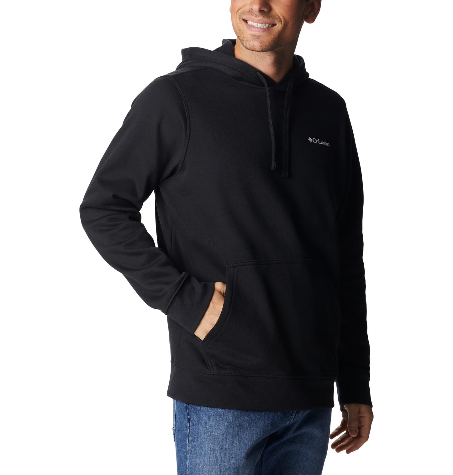 Columbia Men's Trek Hoodie, Black/CSC Sleeve Logo, X-Large