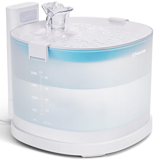 Cheerble Pumpless Cat Water Fountain, 2L/67oz E1 Automatic Cat Water Dispenser for Cats & Dogs MagDrive™ Technology Dual Mode Dispensing, No Cleaning Hassle, No Electrical Leakage, BPA-Free