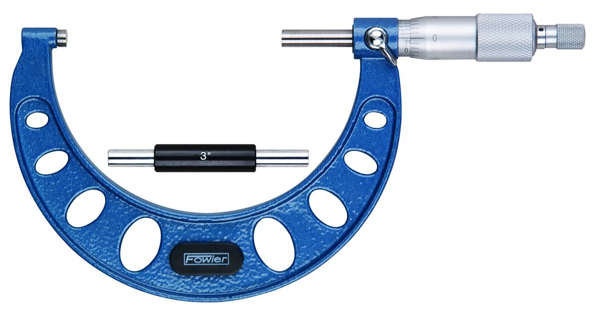 Fowler 52-240-004-1 52-240 Series Outside Inch Micrometer, Ratchet Stop Thimble, 3-4" Measuring Range, 0.0001" Graduation
