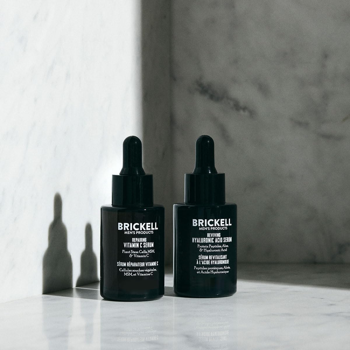 Brickell Men's Day and Night Serum Routine, Natural and Organic, Scented