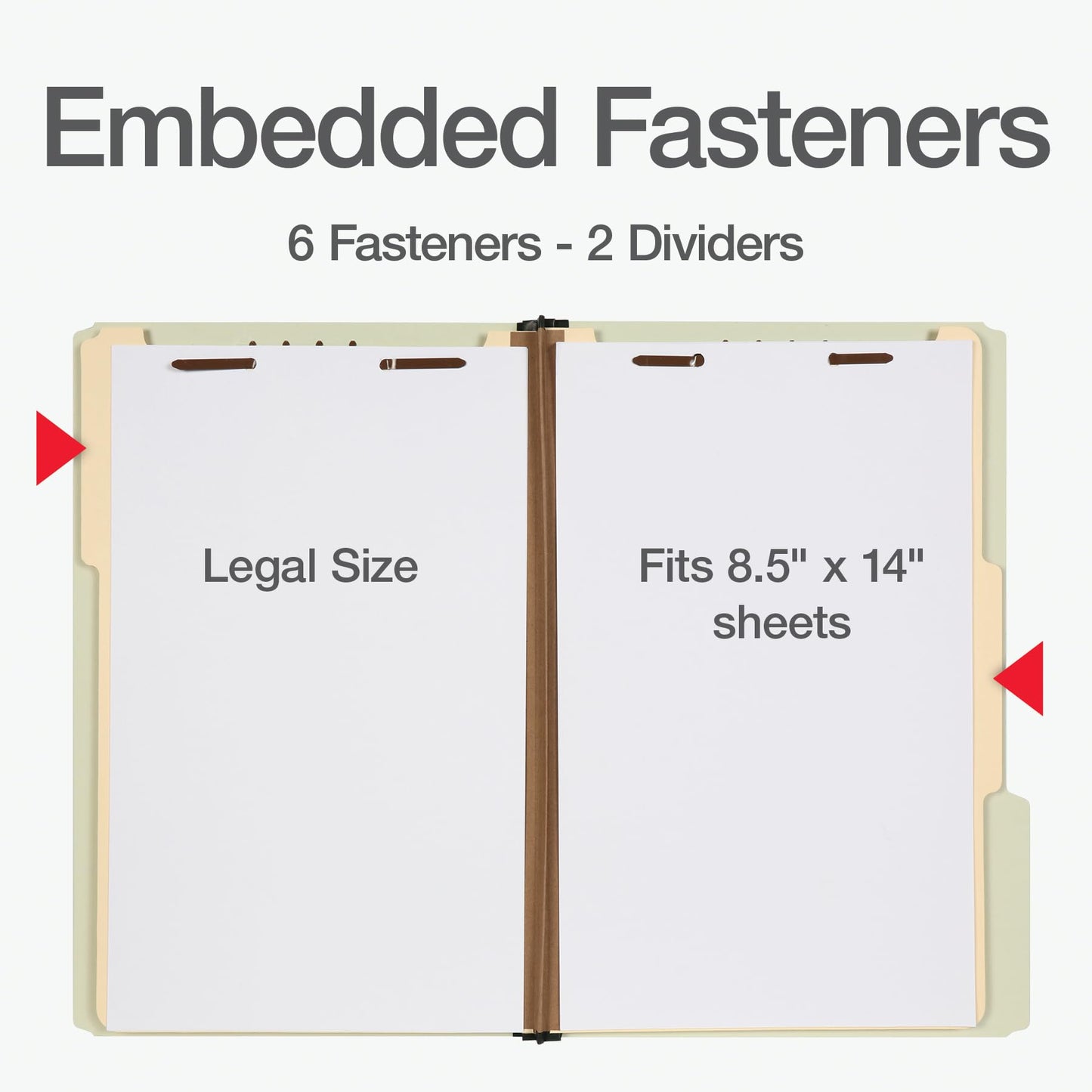 Pendaflex File Folders, Pressboard Classification, 6 Fasteners, Legal Size, Light Green, 3" Expansion, Durable 25 pt. Pressboard, 10/Box, Ideal for Organizing Multiple Projects