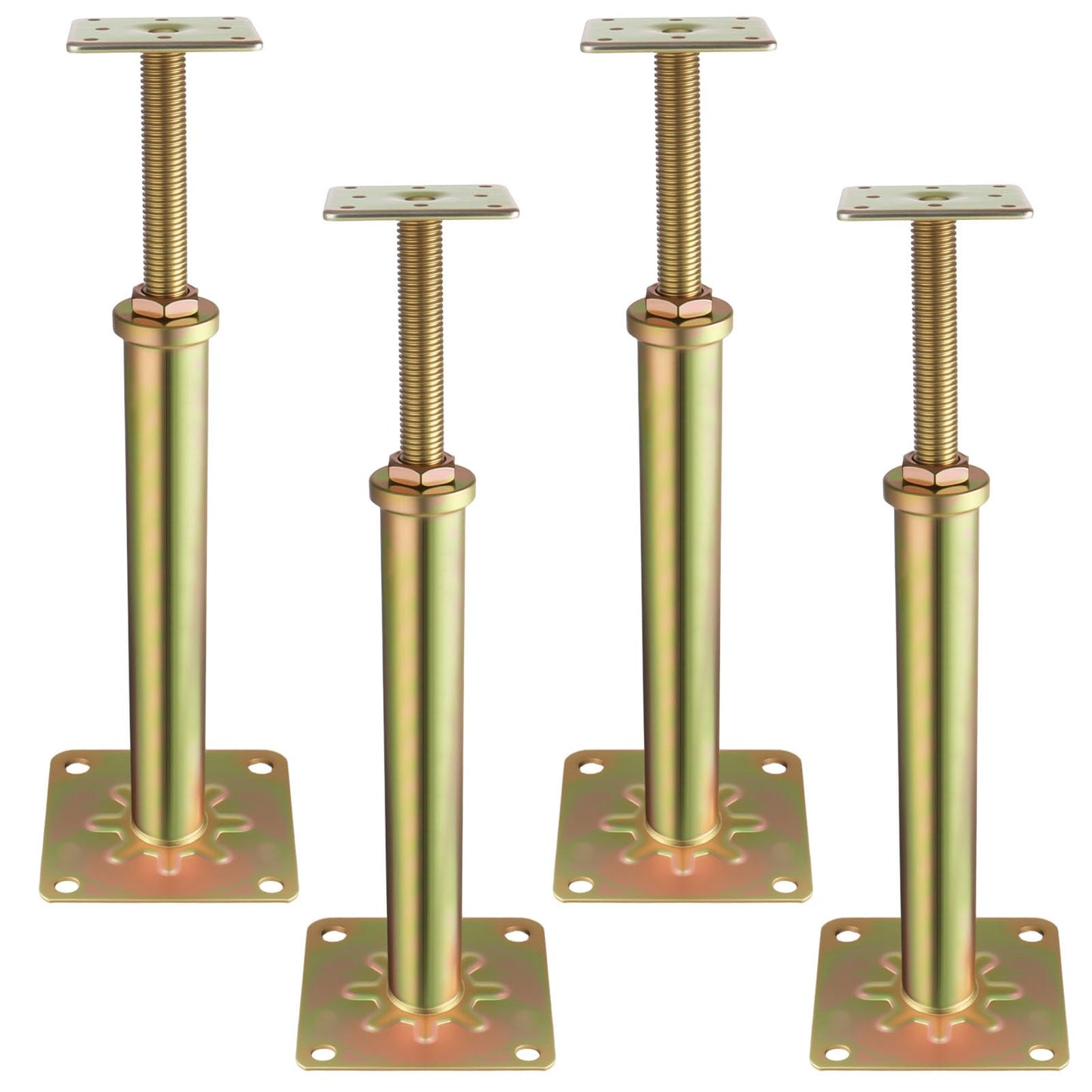 AOKLIT 4 Pack Adjustable Floor Jack Supports 6-9 Inch – Heavy-Duty Screw Jack for House Leveling, Deck, Porch, Stair Support – 7,000LB Capacity, Compact & Corrosion-Resistant Steel