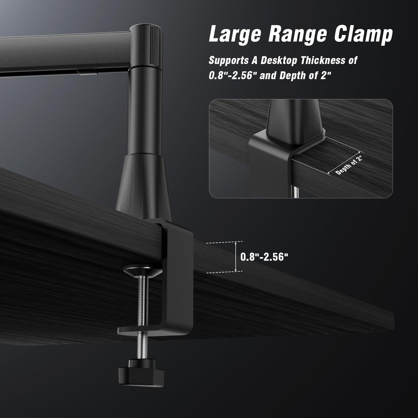 BASN Low Profile Mic Arm, Microphone Boom Arm Stand with Desk Clamp - Rotatable & Storable Design, Cable Management Channel, 3/8" to 5/8" Thread Adapter for Podcast, Gaming, Streaming, Vocal Recording