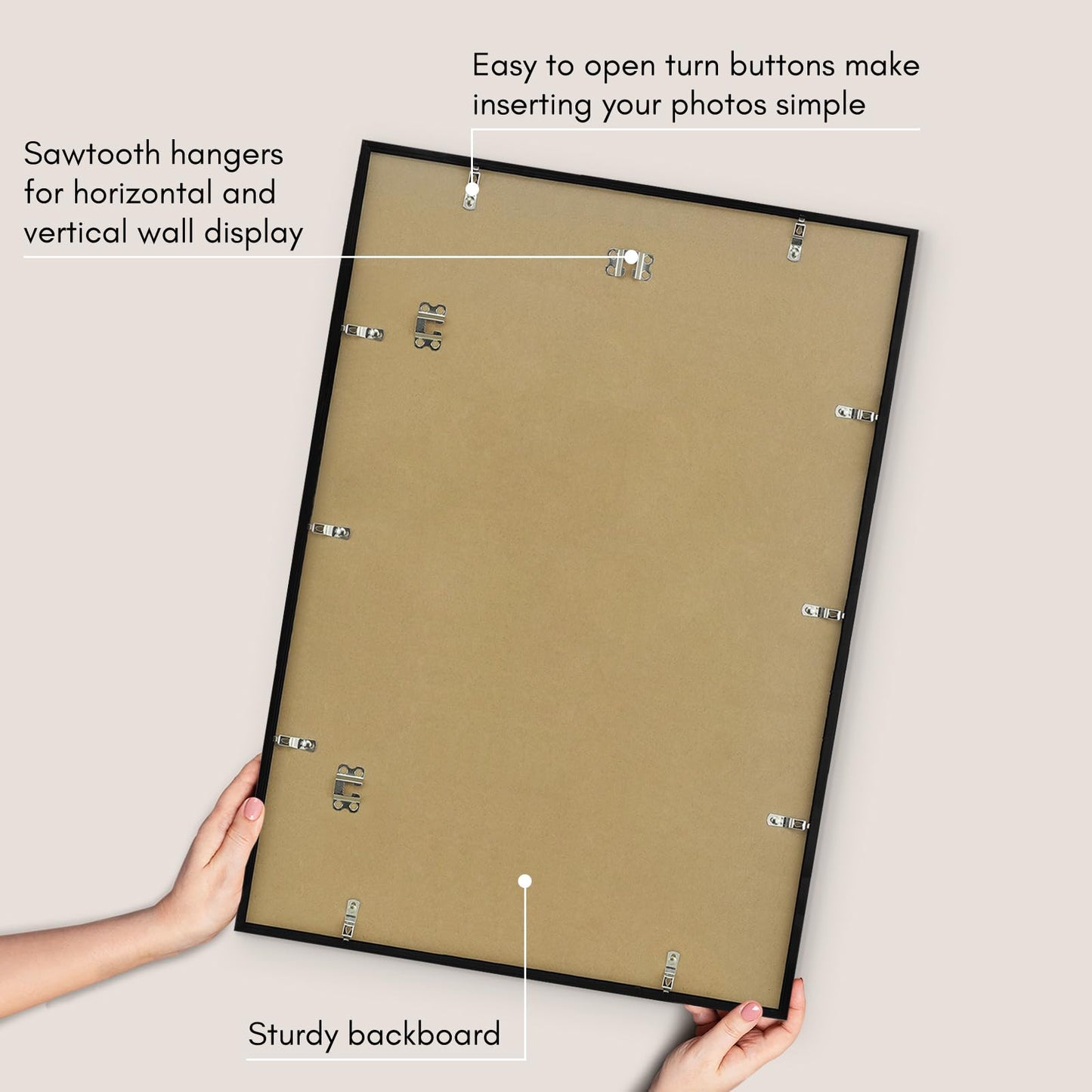 Americanflat 19x27 Poster Frame with Polished Plexiglass - Streamline Collection - Thin Border Picture Frame for Wall Display - Hanging Hardware Included - Black