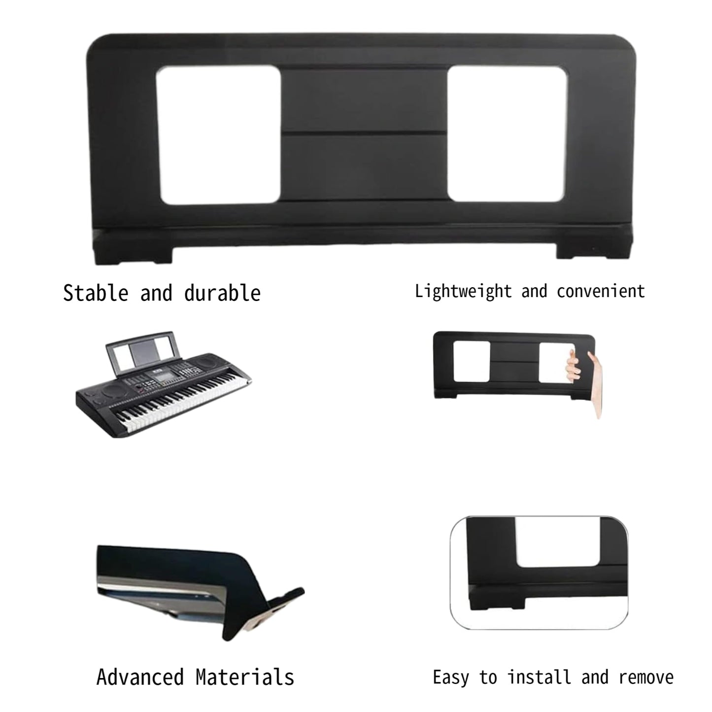 Music Stand for Sheet Music, Compatible with Yamaha Music Sheet Stand,KBPSR/YPT/KBP/PDGX/NP Series Keyboard Music Score Stand, Stable And Durable, Keyboard Sheet Music Stand with 4 Music Book Clip