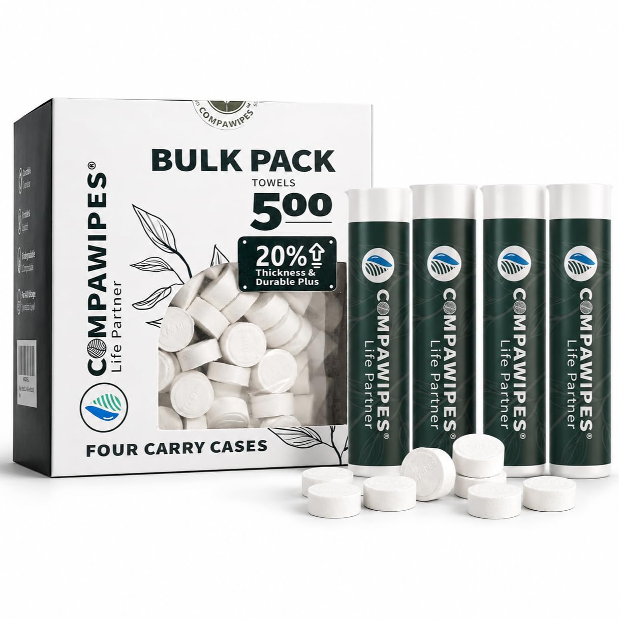 UNKENBO® 500 PCS Compressed Towel Tablets Disposable Towels For Travel, Compressed Hiking Toilet Paper, Compact Camping Towel, Coin Tissue for Travel, Hiking, Beauty