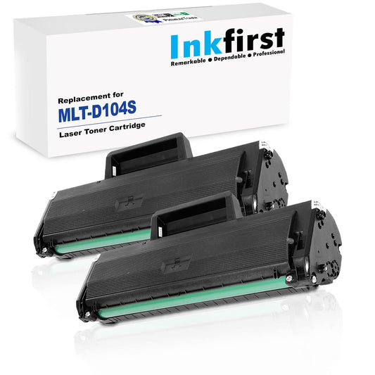 2 Inkfirst Compatible Toner Cartridges Compatible with Samsung MLT-D104S D104S ML-1660 ML-1865 SCX-3200 Black ML-1660 ML-1660N ML-1665 ML-1670 ML-1675 ML-1865 ML-1865W SCX-3200 SCX-3200W SCX-3205