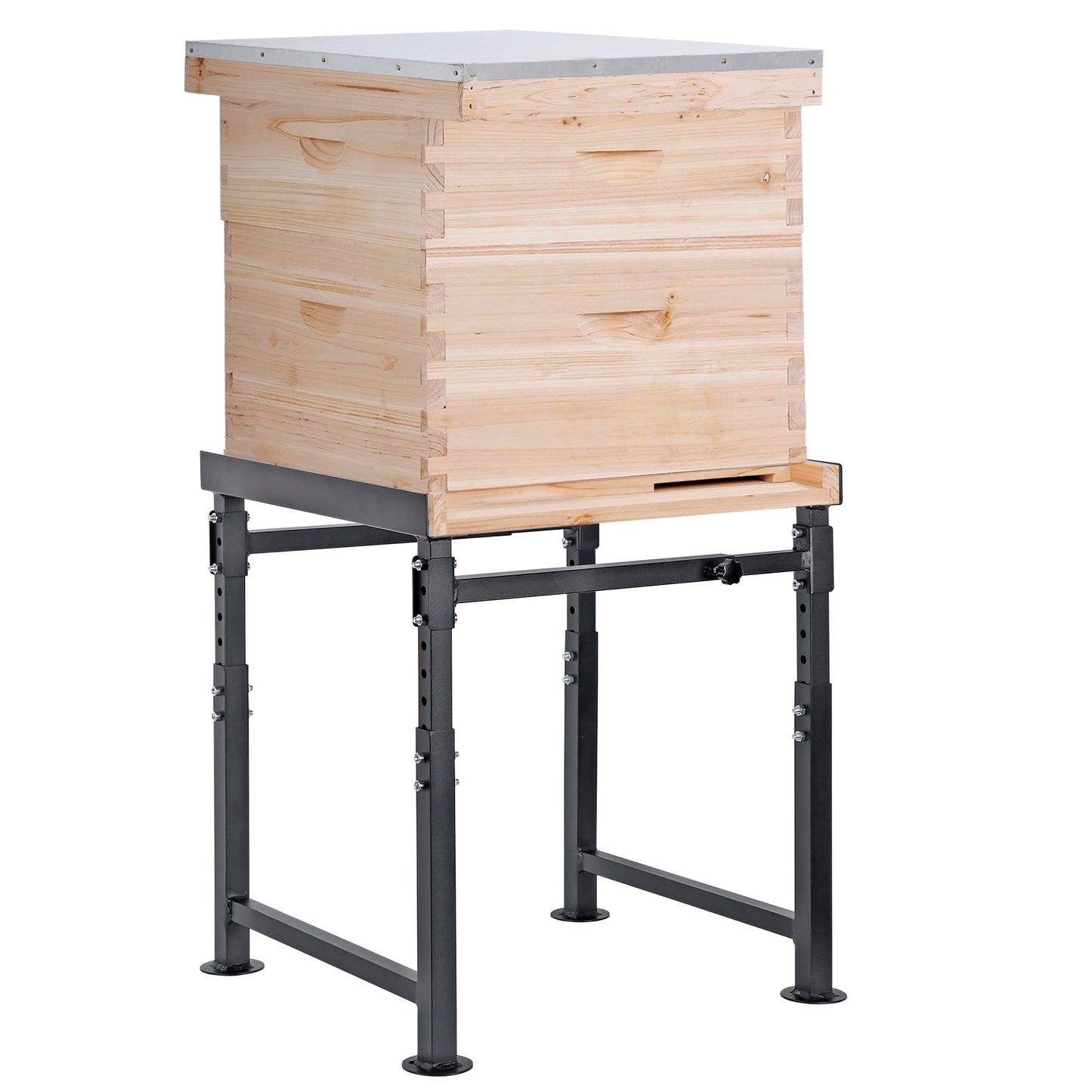 Neorexon Adjustable Metal Hive Stand, Adjustable Height(16.1”-20.9) Hive Stand Frame, Adjustable Width(15”-19”) Bee Hive Frame Stands