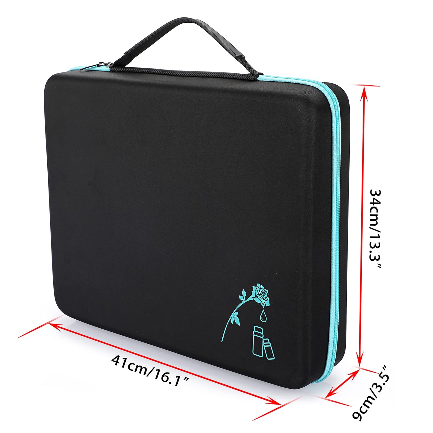Hipiwe 120 Bottle EVA Essential Oil Storage Carrying Case Hard Shell Exterior Essential Oils Organizer Holder Traveling Bag with Foam Insert, Holds 5ml 10ml 15ml Essential Oils, Black+Blue, X-Large,