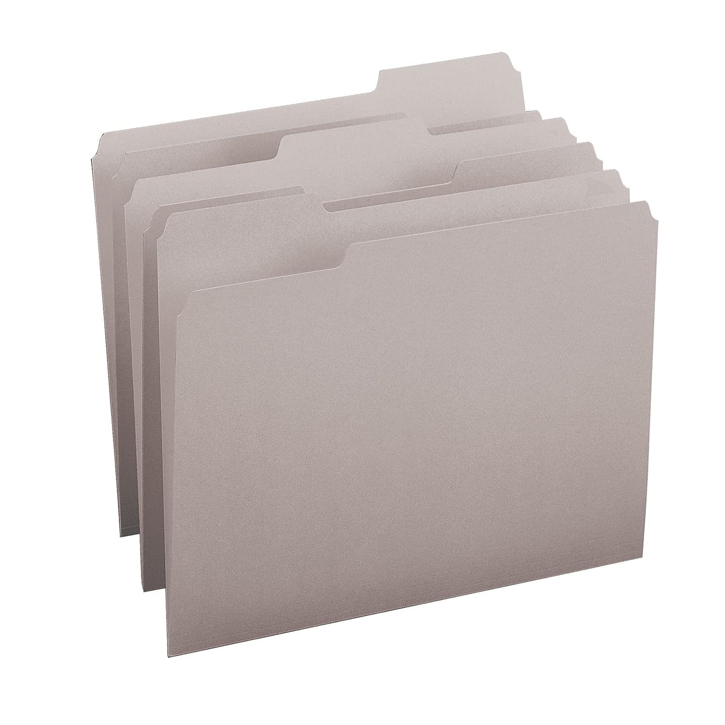 Smead 1/3-Cut File Folders, Letter Size, Gray, 100 Per Box (12343)