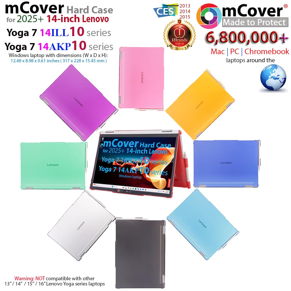 mCover case ONLY Compatible for 2025~2026 14-inch Lenovo Yoga 7 2-in-1 14ILL10 | 14AKP10 Series Windows Notebook Computers (NOT Fitting Any Other Models) (Clear)