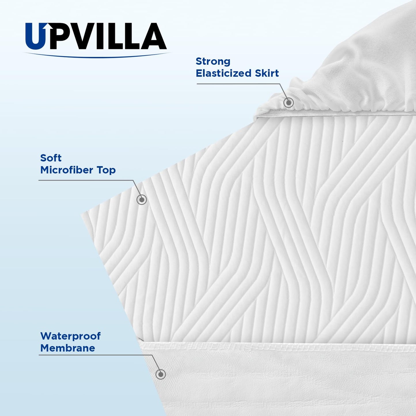 Upvilla Queen Mattress Protector Waterproof - Machine Washable, Noiseless Bed Mattress Pad Cover with Deep Pocket for 8 to 21 Inch Mattresses