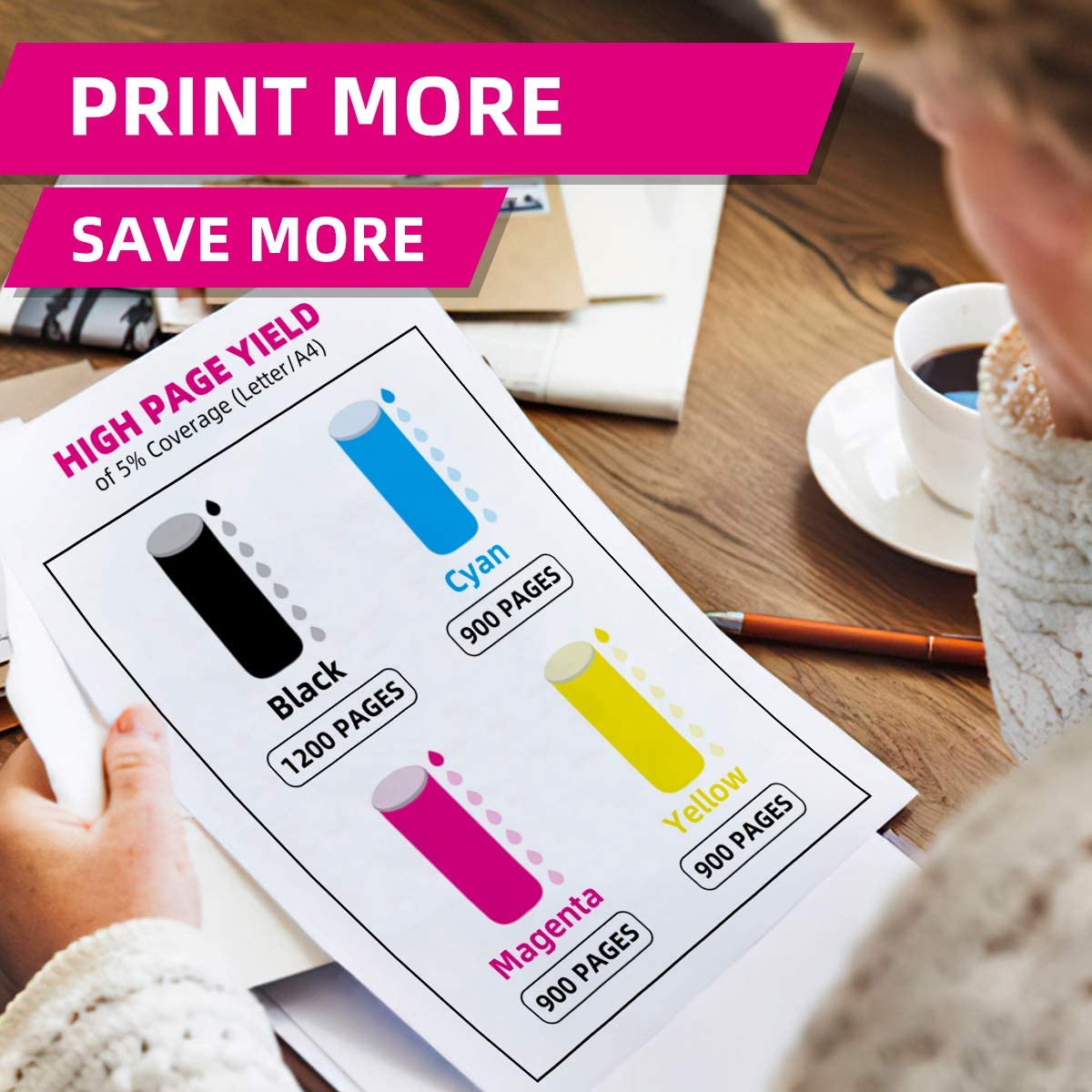 PGI-1200XL Ink Cartridges Replacement for Canon Maxify MB2720 MB2320 MB2120 MB2020 MB2350 MB2050 Printer, Compatible PGI 1200XL High Yield Pigment Ink 8-Pack (2 Black 2 Cyan 2 Magenta 2 Yellow)