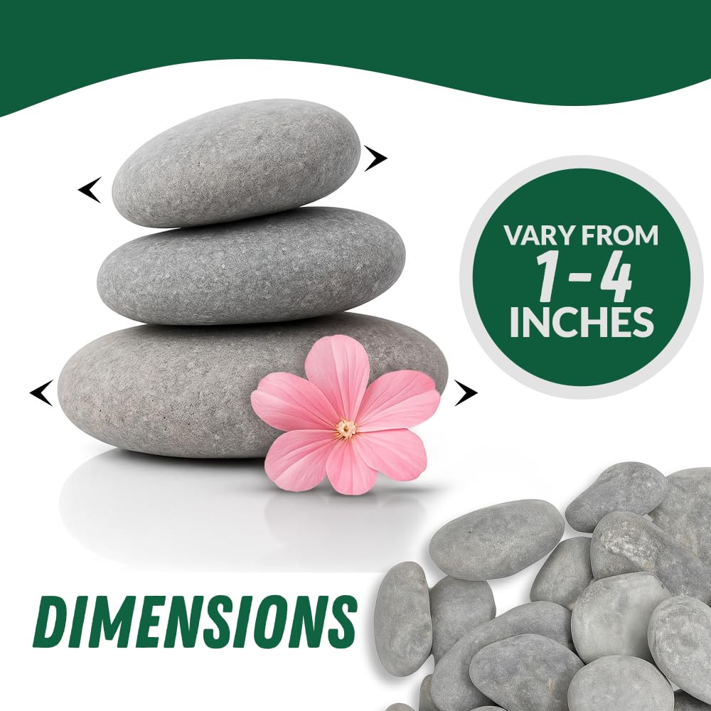 PGN 40 River Rocks for Painting, 2" to 4", Flat & Smooth Stones, No Sharp Edges, Ideal for Many Projects